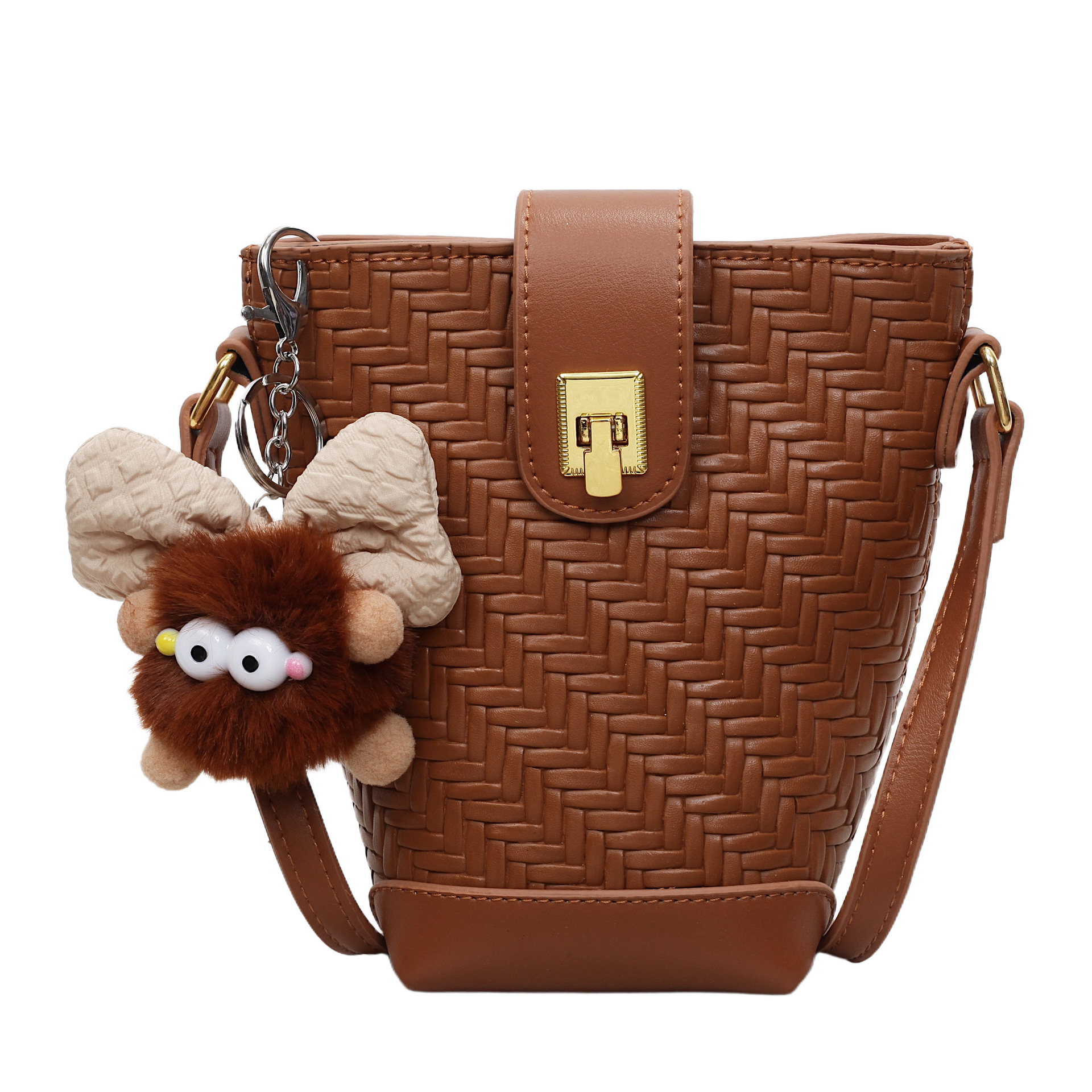 Luxury Brand Designer Bag High-End Woven Pattern Phone Bag For Women 2025 New Trendy Fashion Crossbody Bag Single Shoulder Commuter Bucket Bag