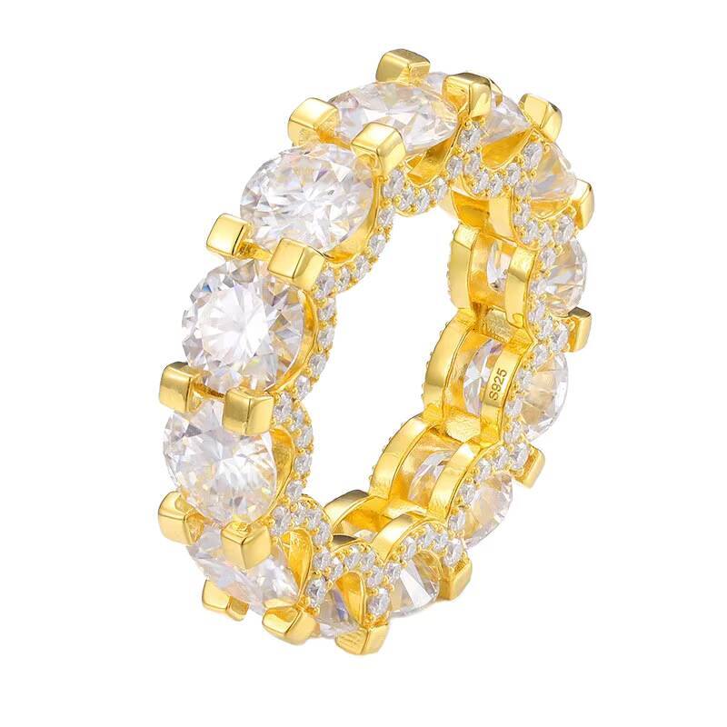 5mm Eternity Ring Iced Out S925 Silver Round Cut Vvs d Color Eternity Moissanite Diamond Hip Hop Tennis Ring for Men and Women