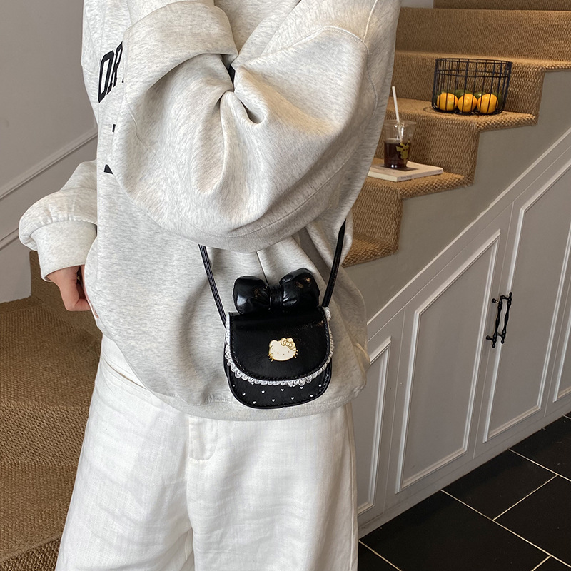 Fashion leather designer sweet little crossbody bag cute children's bag bow children's shoulder bag women's bag