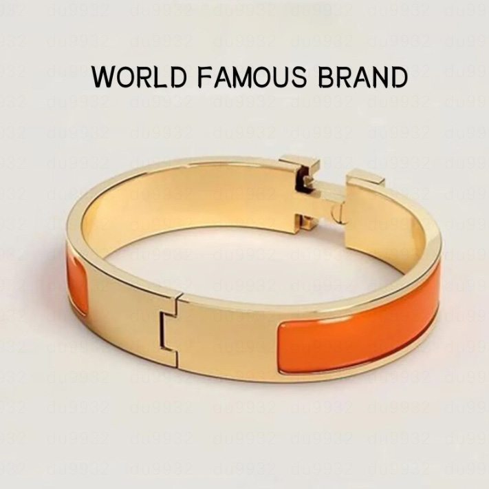 Designer Bracelet Classic Letter Bracelet Men's and Women's Couple's Bracelets 18k Gold Rose Gold Silver Tri-Colour Bangle 12MM Wide Size 17/19 Luxury Jewellery