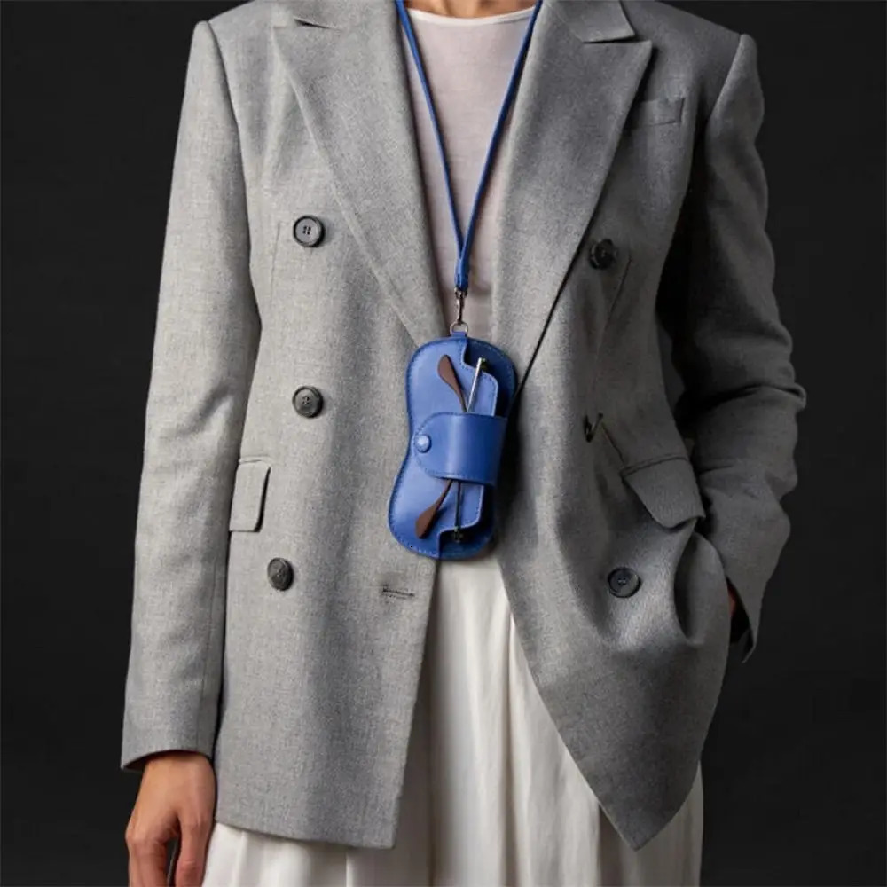 PU Leather Sunglasses Storage Bag Solid Color with Lanyard Hanging Sunglasses Porable Durable Sunglasses Pouch 251016