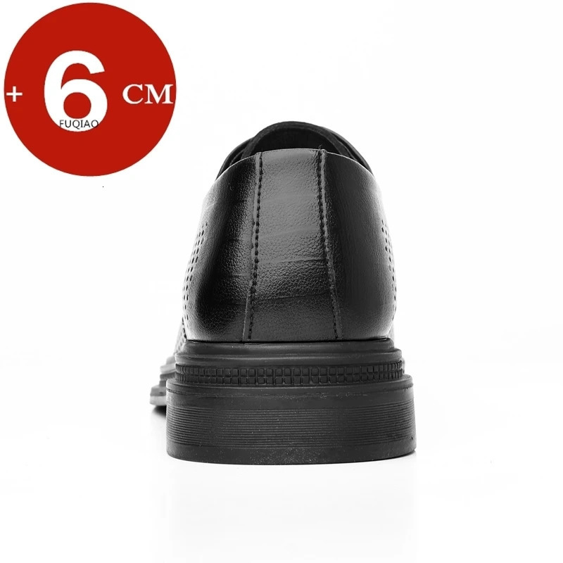 Mens 6cm8cm Height Increase Breathable Hollow Out Oxford Dress Shoes Leather Formal Business Wedding Groom Shoes for Summer 251017
