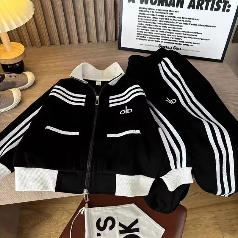 Luxury Kids Clothing 2025 Trendy Striped Kids Set, Fashion Sportswear for Big Kids & Youth, Boys Girls Autumn Casual Outfit