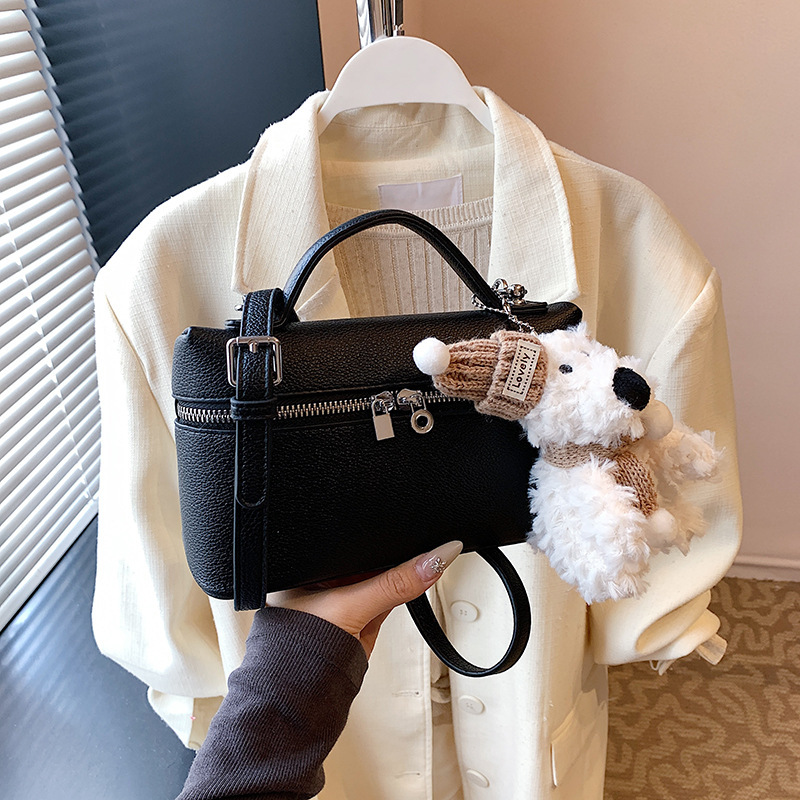 Luxury Brand Designer Bag 2025 Autumn Dopamine Fresh Korean Style Handheld Small Bag Fashionable Simple Lychee Pattern Crossbody Women's Bag