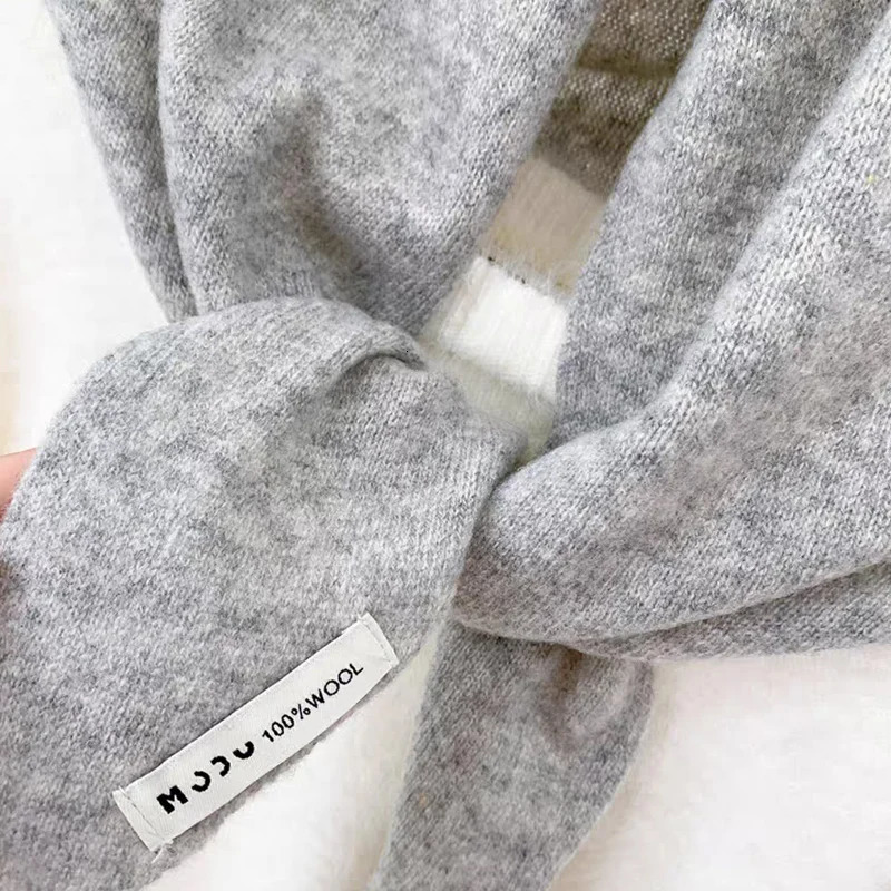 British Korean Style Niche Wool Knitted Triangular Scarf Women Headscarf Knitted Scarf Multifunctional Warm Knitted Scarf 251016