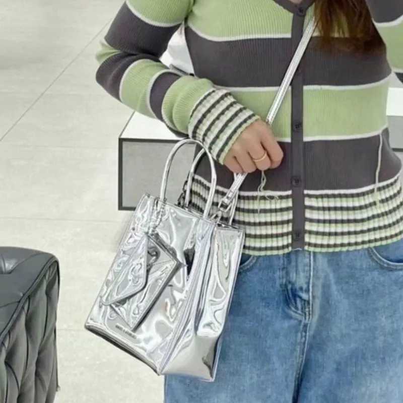 JIAERDI Handle Silver Y2k Messenger Bag Women Harajuku Pu Leather Square Mini Tote Bag Purse Female Vintage Crossbody Bags Chic Z251018