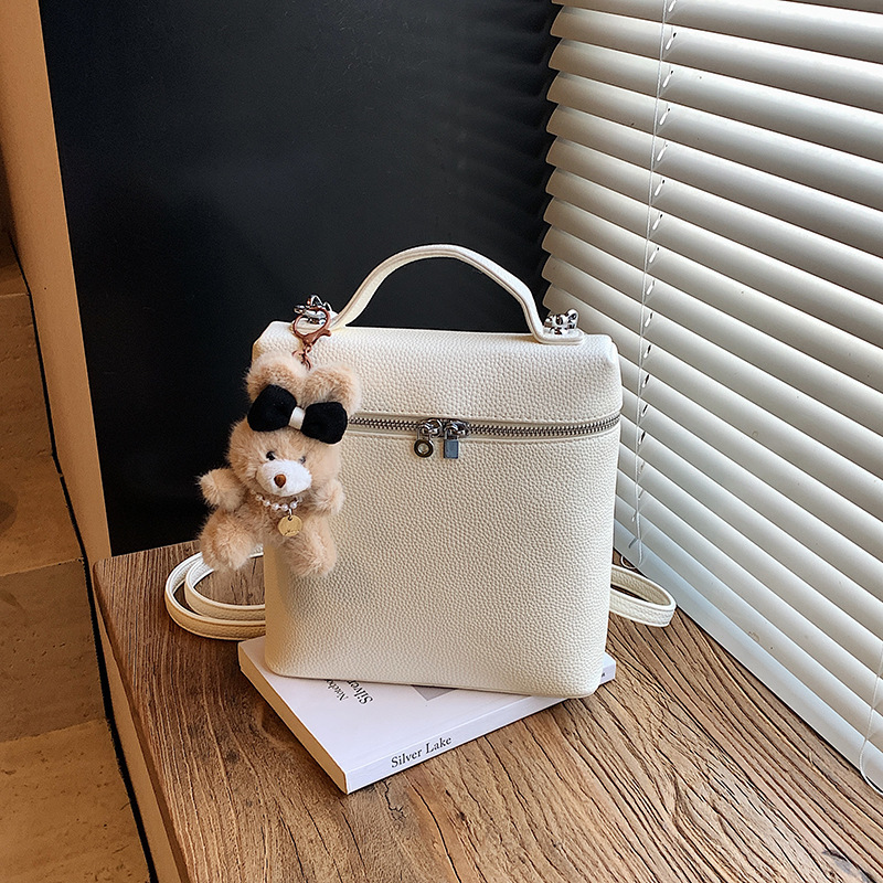 Luxury Brand Designer Bag Korean Version Fashion Simple Small Square Bag New Niche Design Backpack 2025 Autumn Solid Color Simple Handbag Women's