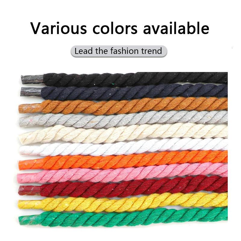 Round Shoelaces Quality Colorful 1CM Thicker Cotton Shoelace Sneakers Rope Laces 100120140160CM Boots Shoe laces Shoes 1Pair 251013