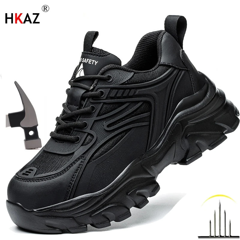 Women Safety Shoes For Work Safety Boots Breathable Steel Toe Puncture Proof Sport Work Sneakers Construction Tactical Boots 251011