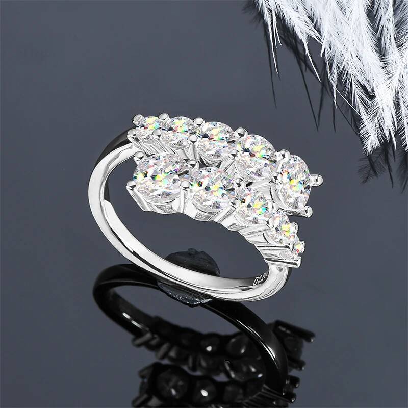 All Moissanite rings Bridal Open Ring 925 Silver with Certificate Woman Engagement ring Wedding Jewelry gift for women