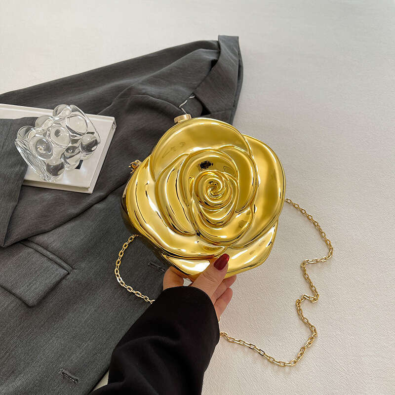 Designer Bag Luxury Bag Carefully Selected Fashionable Rose Flower Acrylic Hot-Selling High-End Feel Coin Shoulder Bag Purse Lipstick Crossbody Handhe