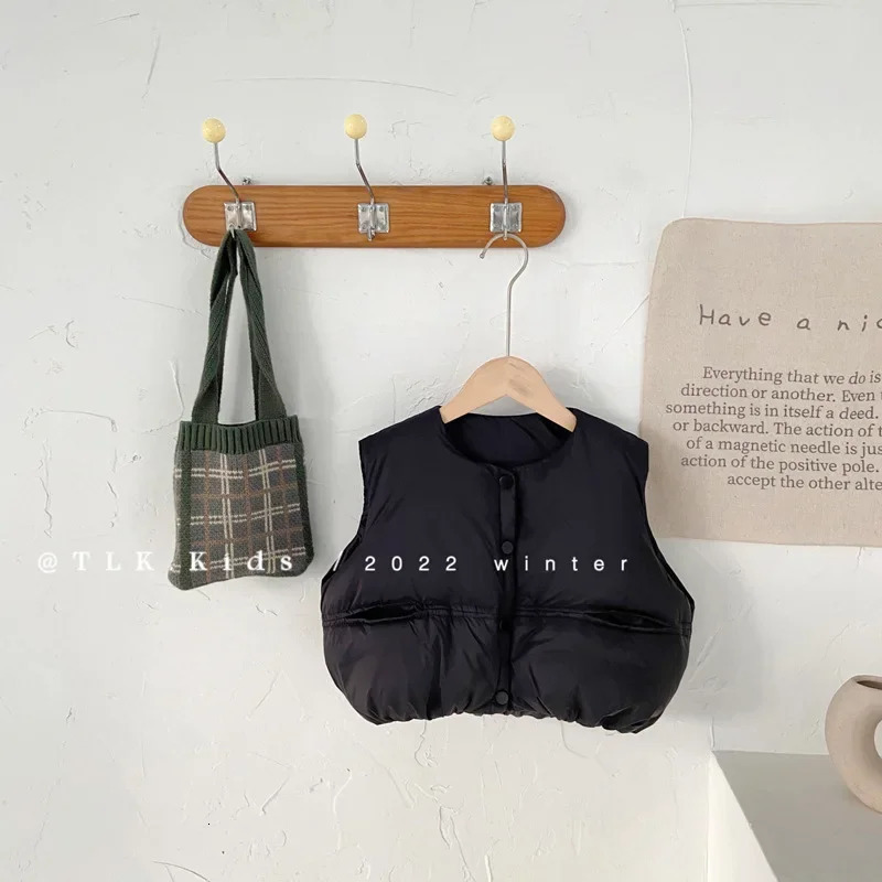 Winter Kids Vest Waistcoats Korea Childrens Down Vest Thickened Coat Jacket Boys Girls Outdoor Warm Vest 15Years 251015