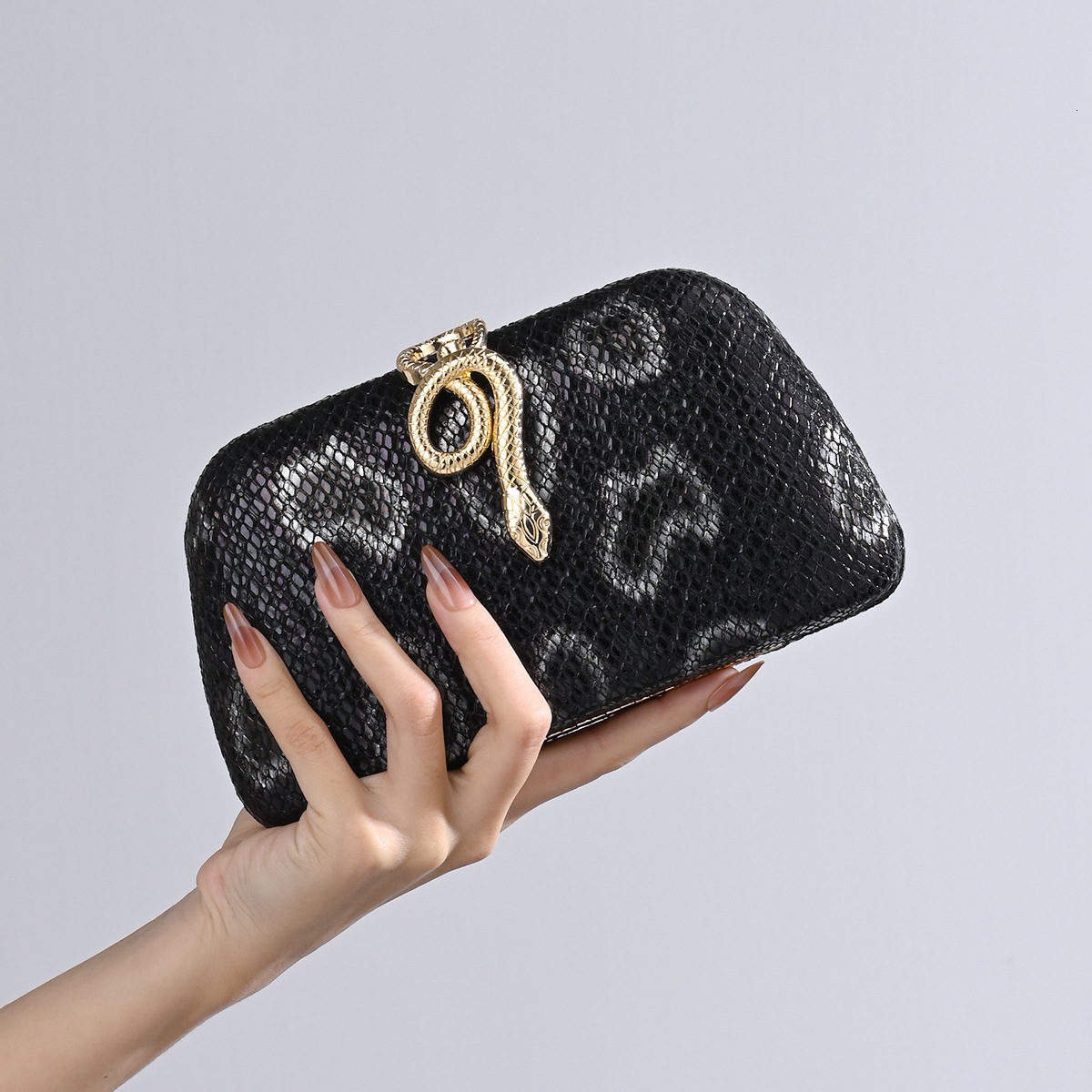 Luxury Brand Designer Bag New Hot-Selling Snake Pattern Clutch Bag For Dresses, Qipao, Evening Wear, Single Shoulder Crossbody Chain Banquet Bag For W