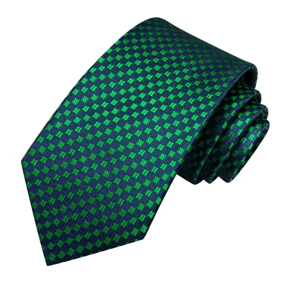 HiTie Dark Green Psialey Silk Elegant Tie For Men Groom Wedding Men Necktie Pocket Square Cufflink Accessory Wholesale er 251014