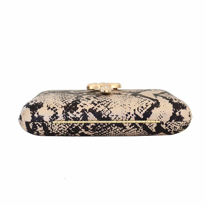 Luxury Brand Designer Bag New Snake Pattern Evening Bag Handmade Banquet Bag Iron Box Evening Bag Snake Shape Switch Clutch Bag
