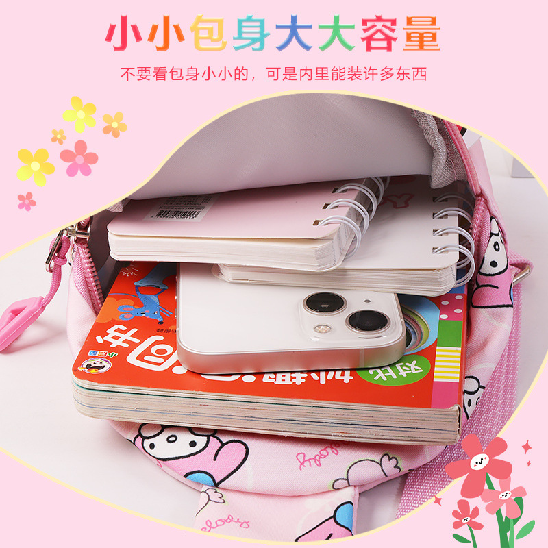 New designer children's spring outdoor travel coin wallet, men's and women's chest bags, cartoon cute princess lightweight accessories 