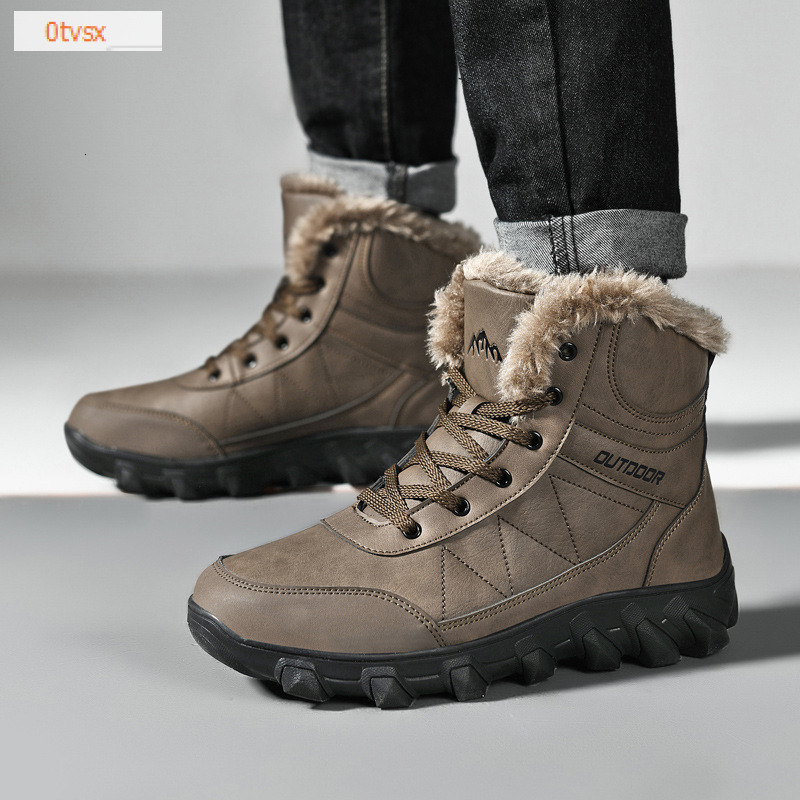 Oversized cross-border cotton shoes men's winter anti slip and waterproof outdoor sports shoes designer shoes with thick velvet snow boots