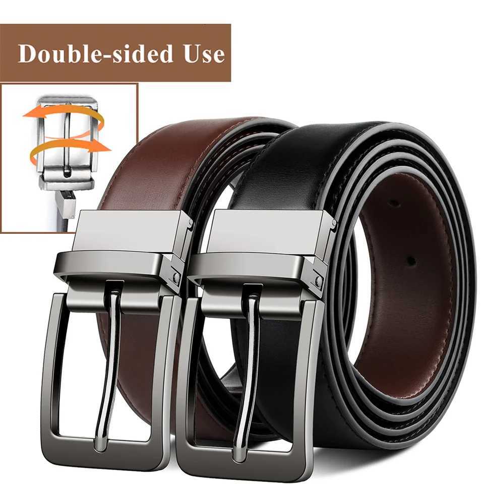 Belt mens leather needle buckle doublesided cowhide belt mens young peoples business jeans belt trendy youth W251018
