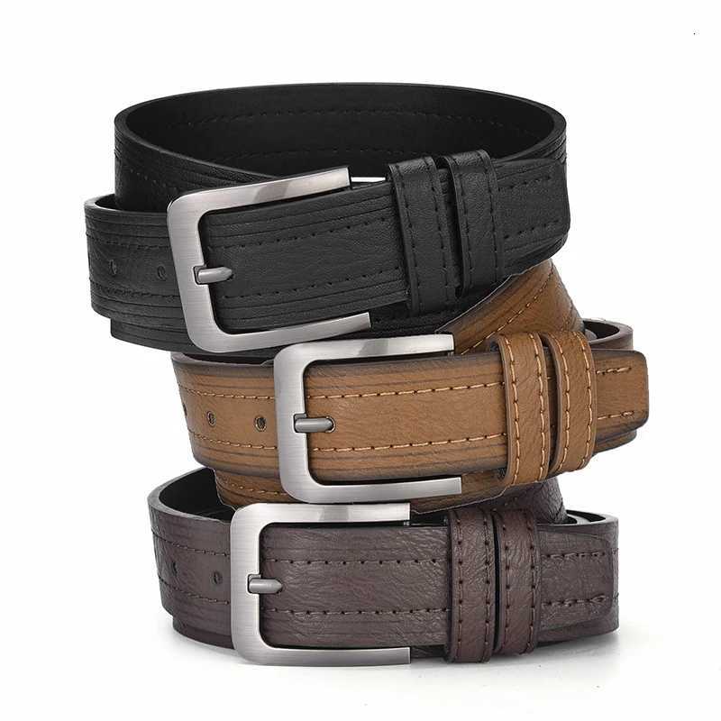 New Mens HighQuality PU Leather Belt Metal Pin Buckle Belt Leisure Business Waistband Fashionable Male Accessory Designer Belt W251018