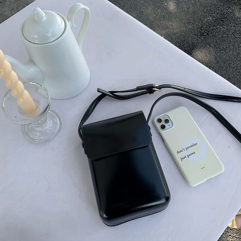 Luxury Brand Designer Bag 2025 Niche Versatile Vertical Korean And Japanese Style Coin Purse Phone Bag Simple Box Bag Unisex Textured Crossbody Small 