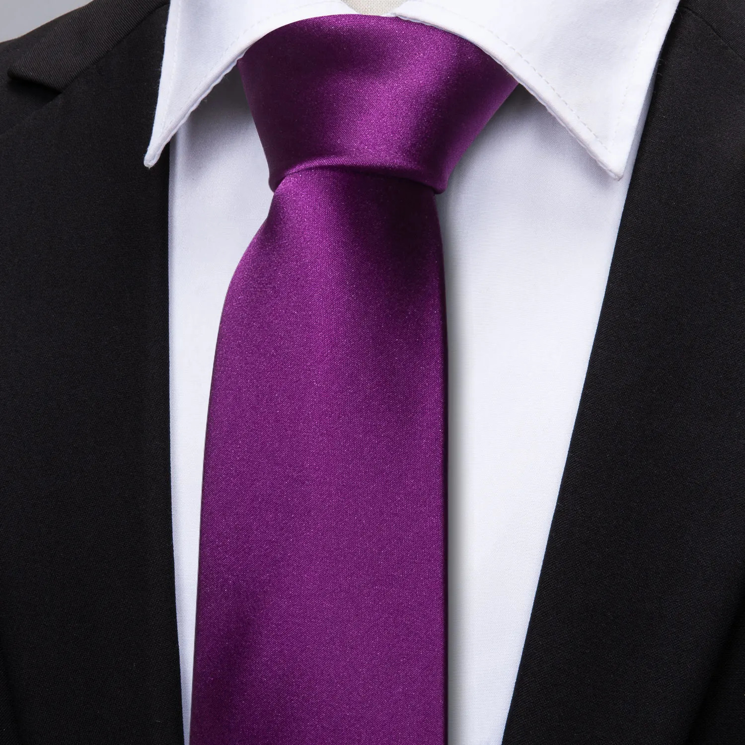 BarryWang Purple Lilac Lavender Silk Mens Tie Handkerchief Cufflink Set Jacquard Floral Necktie for Male Wedding Business Party 251014