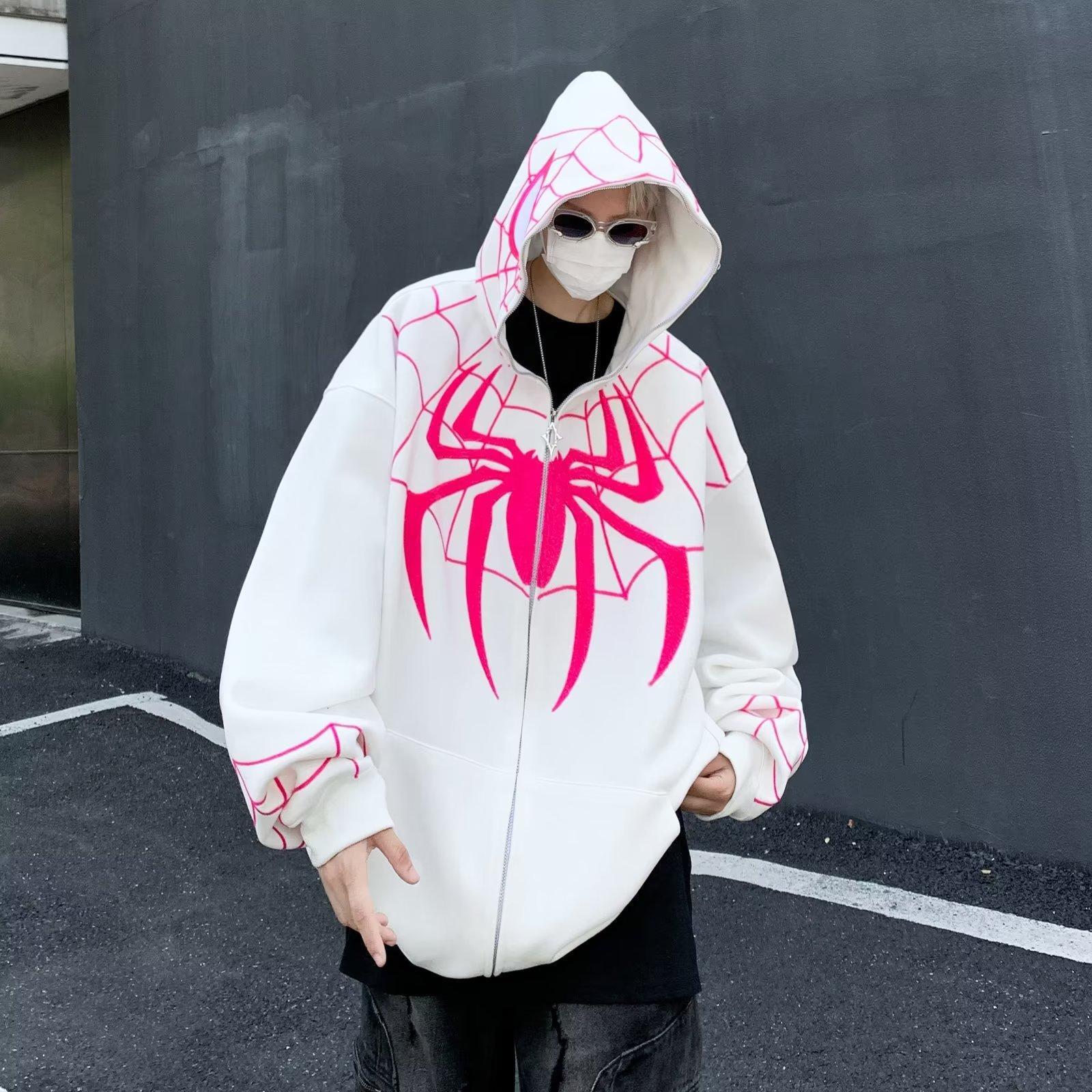 2025 Autumn New Hip Hop Spider Man Sportswear Couple Fashion American Designer Niche Hoodie Fashion Hot Selling Open Top