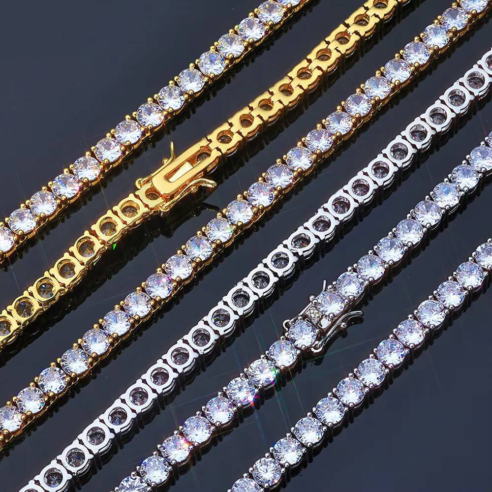ESKEEM MultiWidth Tennis Chain Bracelet 2345mm 925 Silver VVS Moissanite Iced Out Brilliant Hip Hop Jewelry Bling