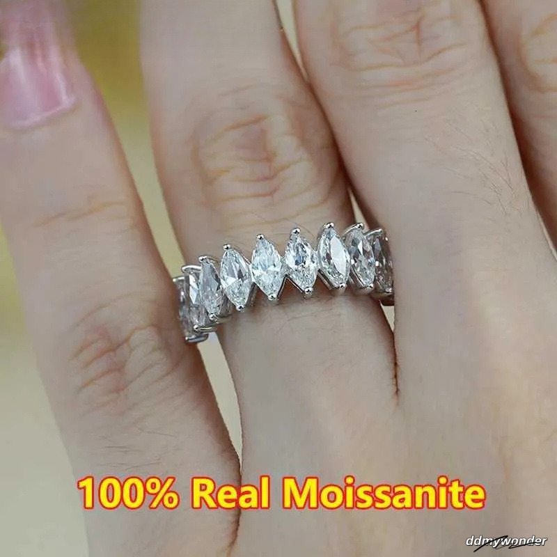 Ring With Dias: Marquise Cut Simulated Dia Ring, Sier Plated, White Gold Finish - Elegant Gift For Women Ddmywonder
