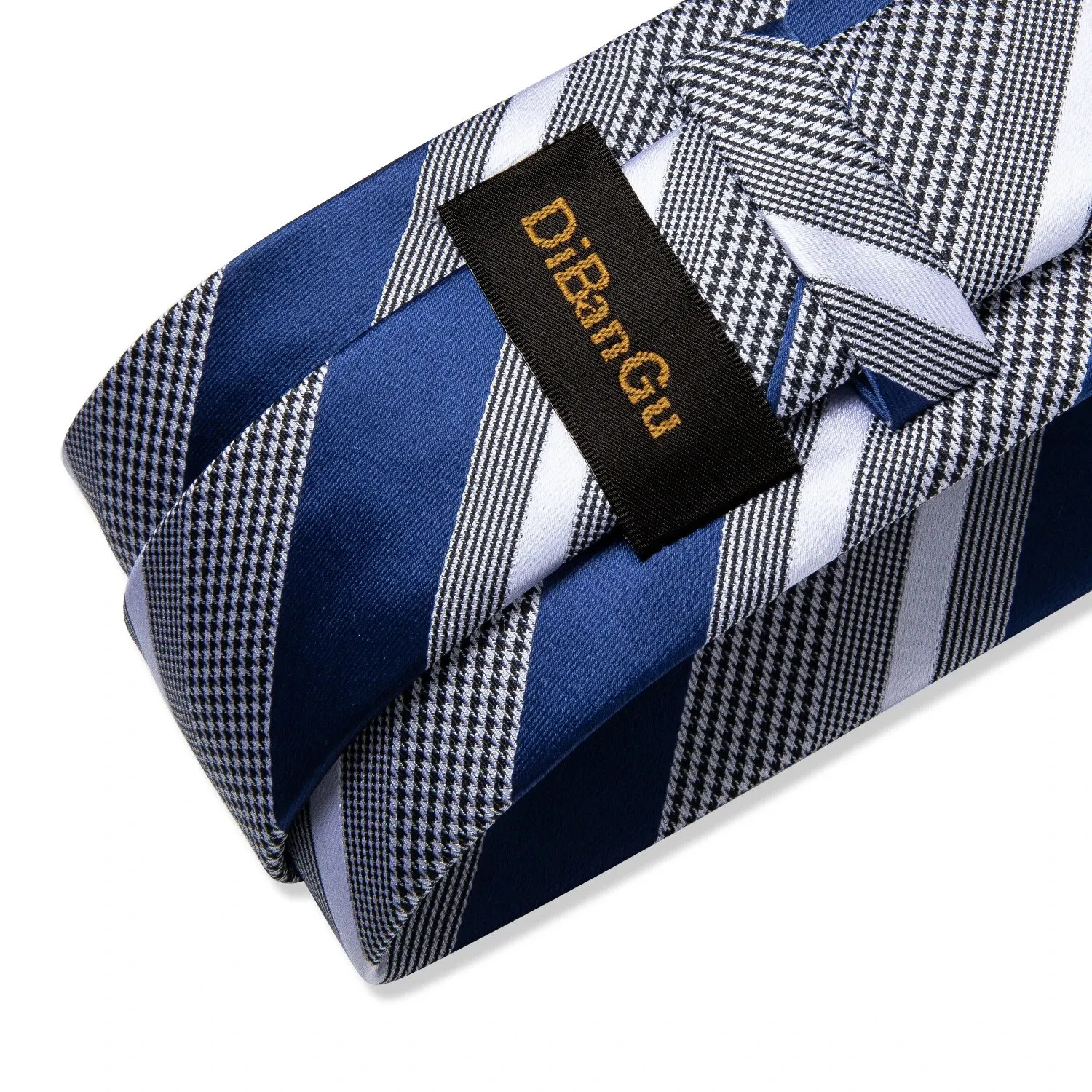 Blue Striped Polyester Ties for Men 8cm Width Wedding Business Prom Necktie Pocket Square Cufflinks Gift Men Accessories 251014