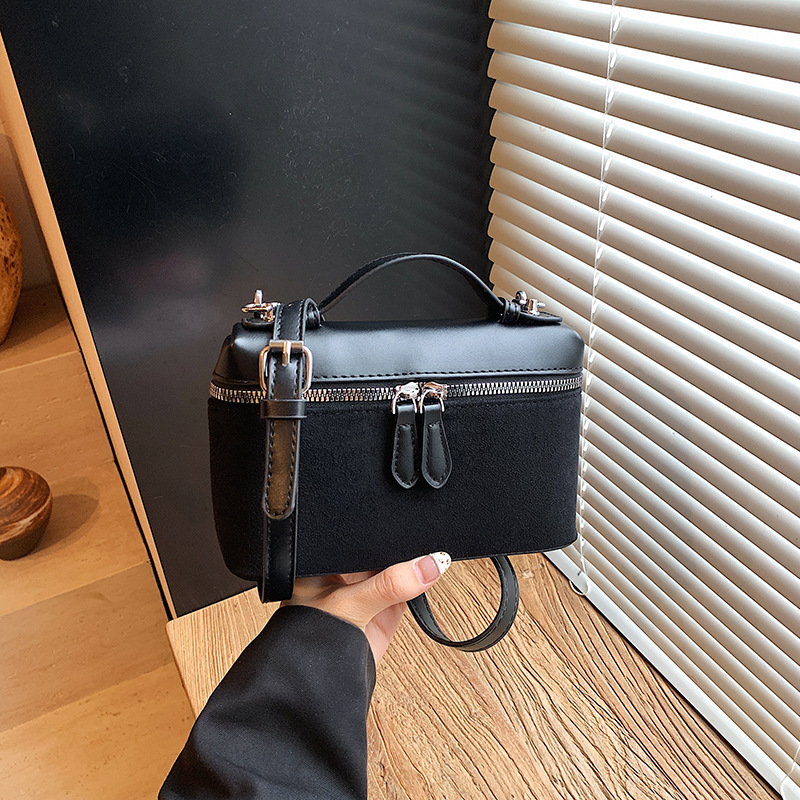 Luxury Brand Designer Bag Fashion Lychee Pattern Handbag For Women New 2025 Simple Box Bag Niche Stylish Double Zipper Crossbody Bag