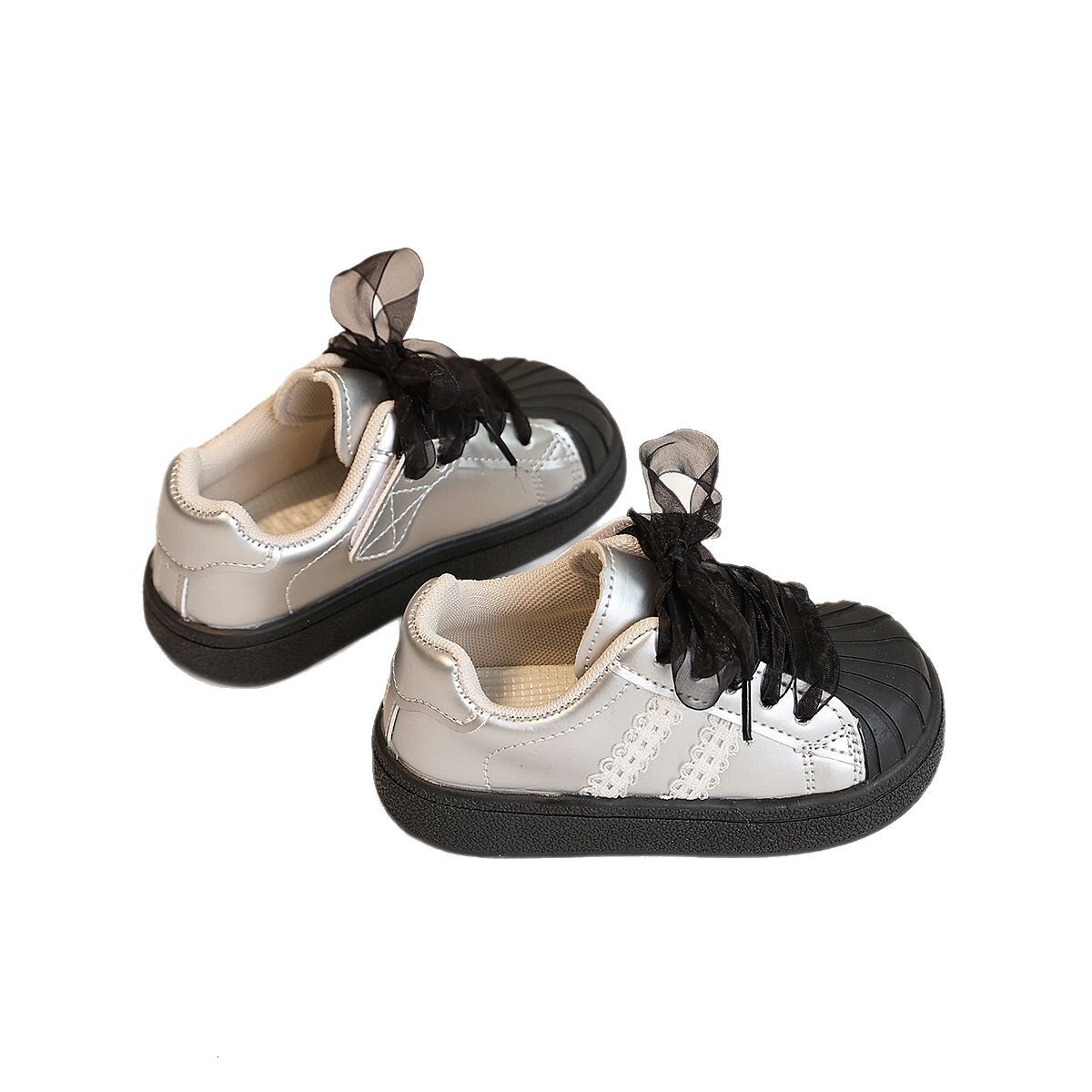 New Korean style children's shoes for boys and girls, simple casual sports shoes, shell shoes, solid color sports shoes, designer shoes