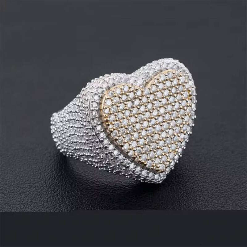 28 Series Silver Jewelry VVS Moissanite Real Gold Plated Hip Hop Iced Out Men's Ring