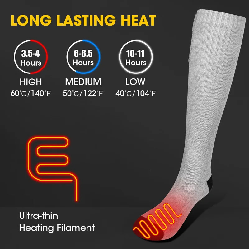 Savior Rechargeable battery Heating Socks for Women Men Electric Heat Stocking Winter Sports Socks Nonslip Snowboard Heated Sock 251009