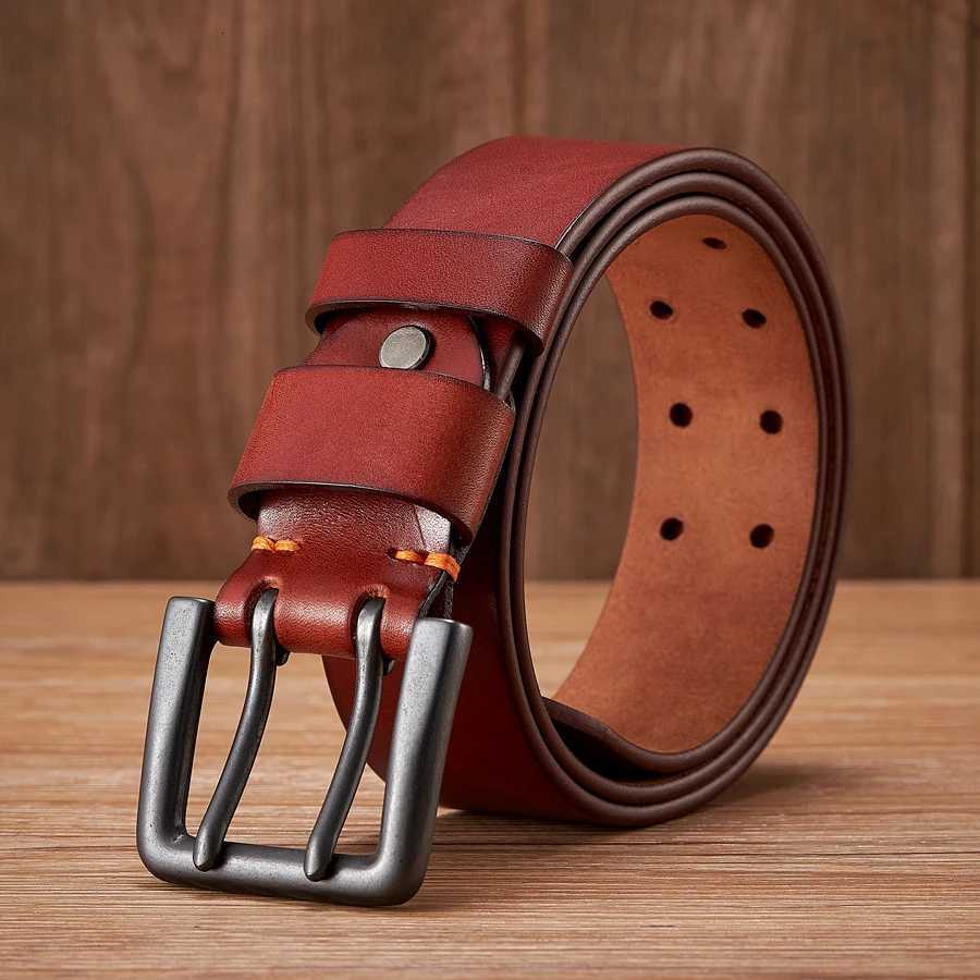 43cm Thick High Quality Cowskin Genuine Leather Belt For Men Luxury Designer Male Belt Double Pin Buckle Cowboy Jeans Strap W251018