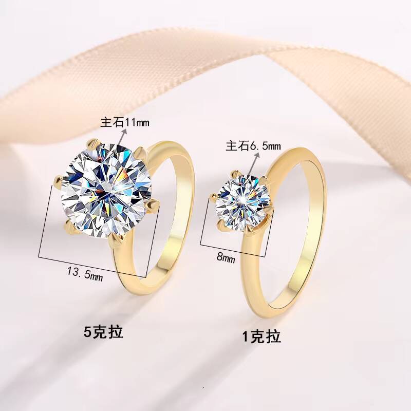 Real 925 Sterling Silver Gemstone Diamond Moissanite Solitaire Rings for Women Engagement Luxury Fine Jewelry