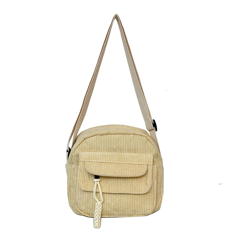 New corduroy designer fashionable shoulder bag for women, Ins style casual crossbody bag for students, small square bag, cute cloth bag