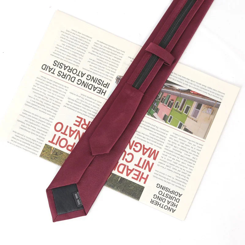 Unisex Black Simple Clip on Tie Women Men Zipper Ties Shirt Accessories Necktie for Man Skinny Slim Narrow Party Wedding Necktie 251014