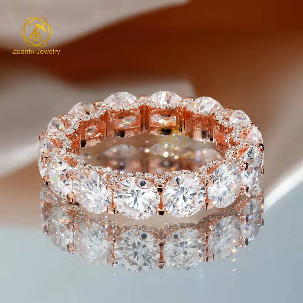 5mm Eternity Ring Iced Out S925 Silver Round Cut Vvs d Color Eternity Moissanite Diamond Hip Hop Tennis Ring for Men and Women