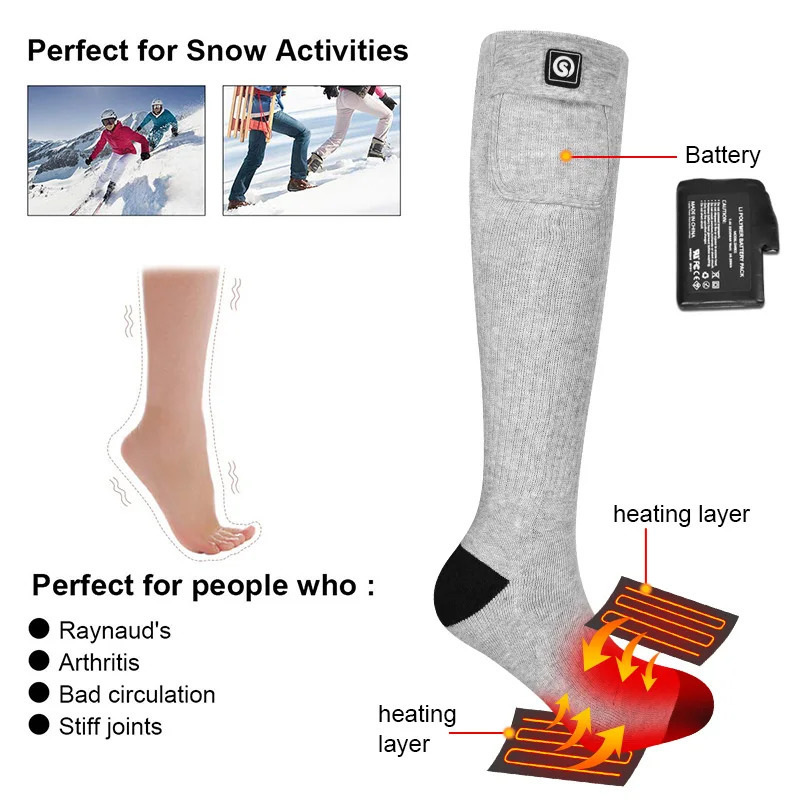 Savior Rechargeable battery Heating Socks for Women Men Electric Heat Stocking Winter Sports Socks Nonslip Snowboard Heated Sock 251009