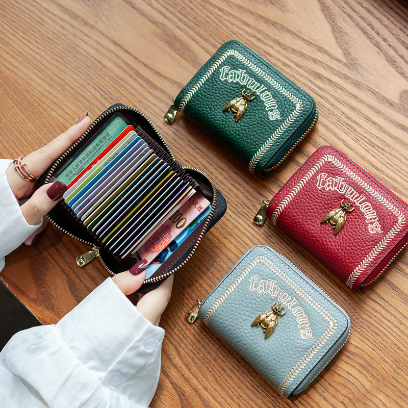 Luxury Brand Designer Bag High-End Little Bee Women's Card Holder Multi-Functional Large Capacity ID Card Clip Ins Small Exquisite Bank Card Hold