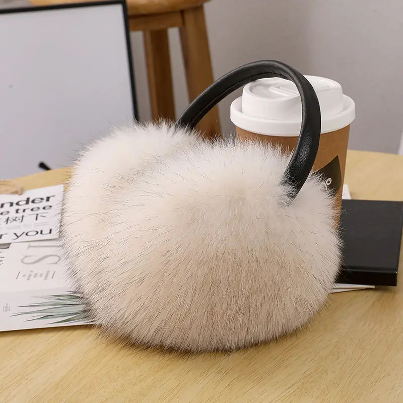 Arrival Women 100 Real Fox Fur Ear Cover Plush Genuine Fox Fur Earmuff Winter Lady Big Pompoms Fox Fur Fluffy Earmuffs Warm251018