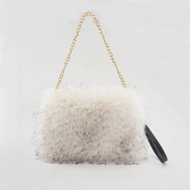 Free shipping Design Package Autumn Winter New Plush Mobile Phone Bag Crossbody Bag Handheld Zero Wallet Crossbody Cool Sassy Raccoon Hair Imitation B