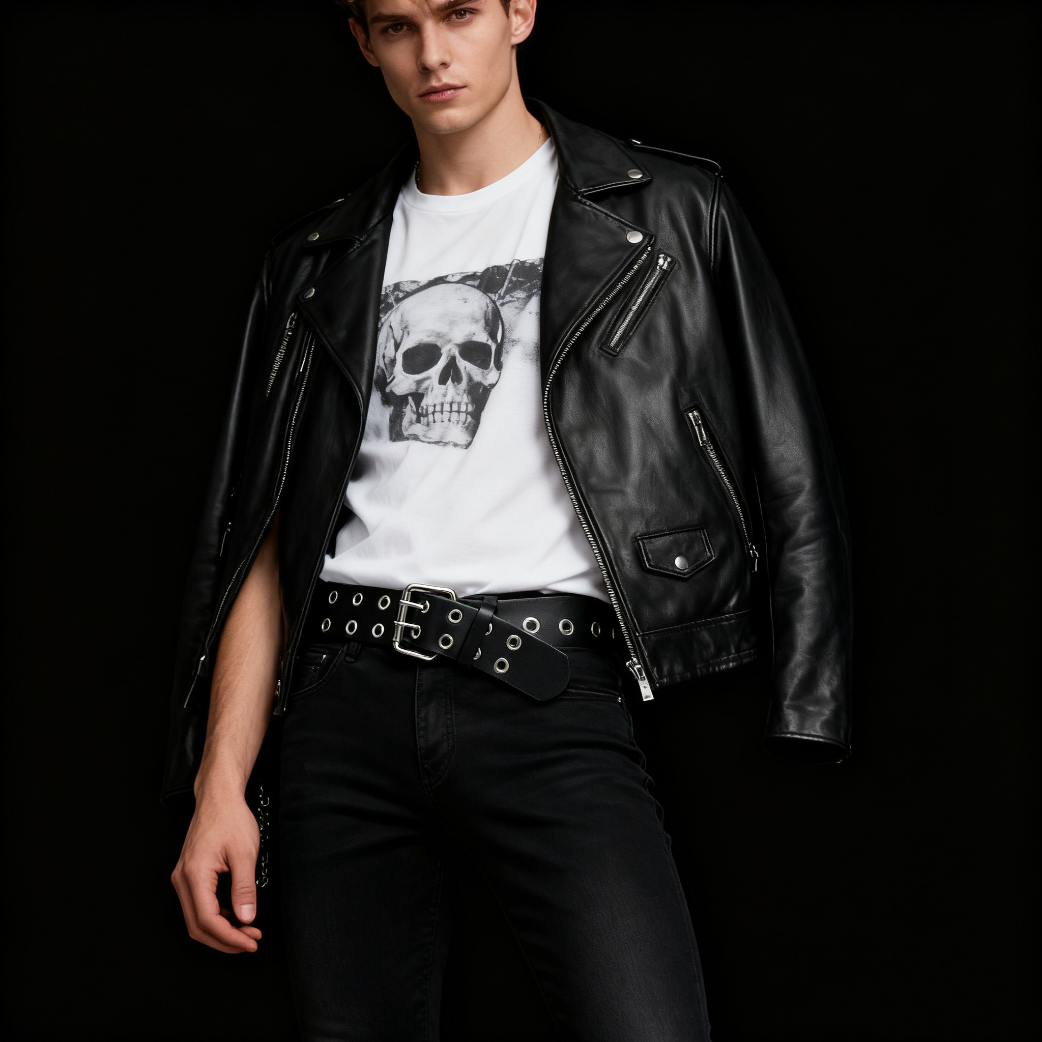 Luxurious Black Mens PU Leather Ratchet Belt - Automatic Buckle High End Gift