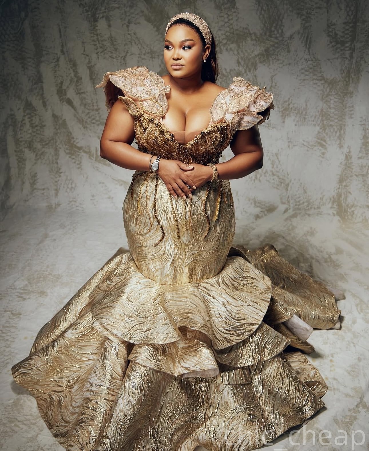 Gold Mermaid Prom Dresses 2025 Beaded Crystals Florals Satin Evening Formal Party Second Birthday Engagement Gowns Plus Size Dress For Special Occasio