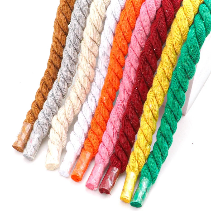 Round Shoelaces Quality Colorful 1CM Thicker Cotton Shoelace Sneakers Rope Laces 100120140160CM Boots Shoe laces Shoes 1Pair 251013