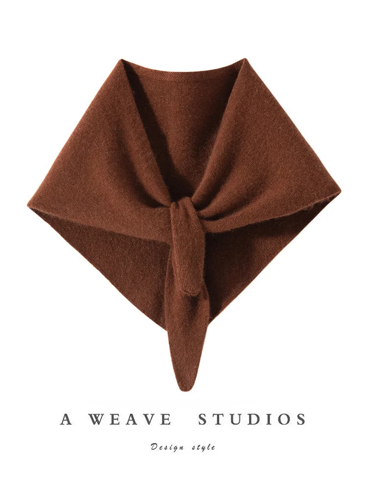 ADDONEE Women Triangular Scarf 100 Cashmere Knitwear Spring Autumn Simple Style Scarf High Quality Soft Comfy Cashmere Scarf 251016