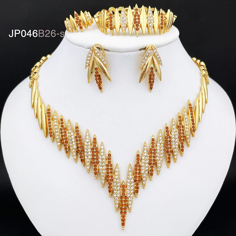 Fashion Jewelry Sets Gold Color Necklace And Earrings For Women 4 Pieces Jewelry Set 251016