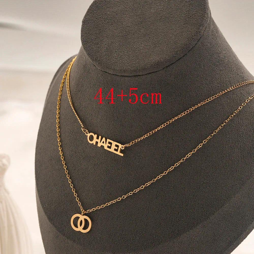 Designer Brand Famous Necklace for Women Gold Plated Crystal Rhinestone Pendant Letter Necklaces Jewelry Accessory High Quality 20style