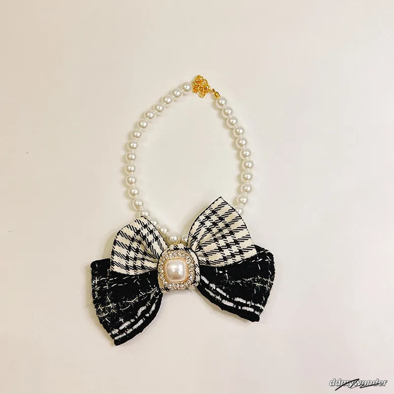Pet Dog Necklaces With Bowknot Pearl For Kitty & Puppy - High-Grade Cat Necklace Jewelry Ddmywonder