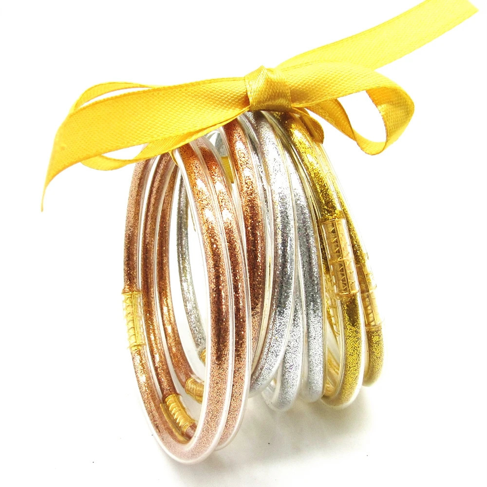 Mix 9pcsset Glitter Jelly Bangles Bracelets Bowknot Jelly Bangles Serenity Prayer Bracelet For Women Girl Bracelet 251016